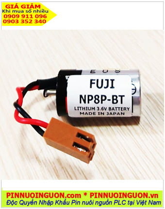 Fuji NP8P-BT (Zắc nâu) Lithium 3.6v 1000mAh; Pin nuôi nguồn Fuji NP8P-BT lithium 3.6V 1/2AA 1000mAh chính hãng _Xuất xứ Nhật